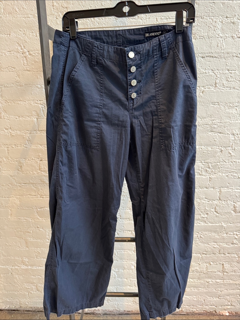 Blank NYC Navy Button-Fly Casual Chinos